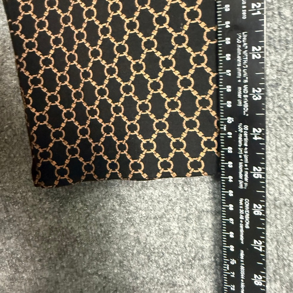 Chicos Pants 3 Women 16 Black Gold Geometric Chain Print Cropped Pull On Stretch - Picture 13 of 15
